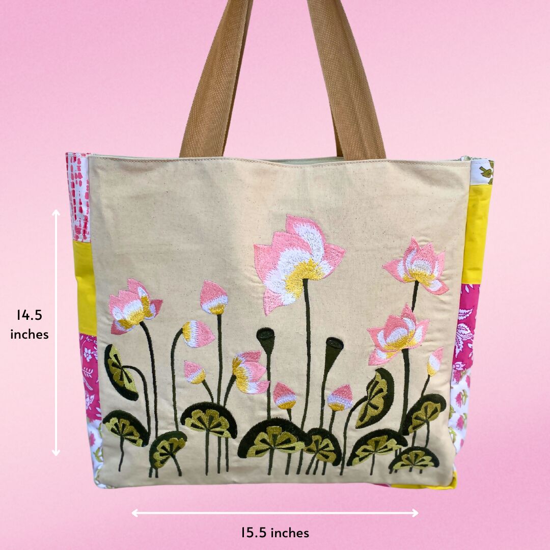 Customisable Lotus Tote Bag