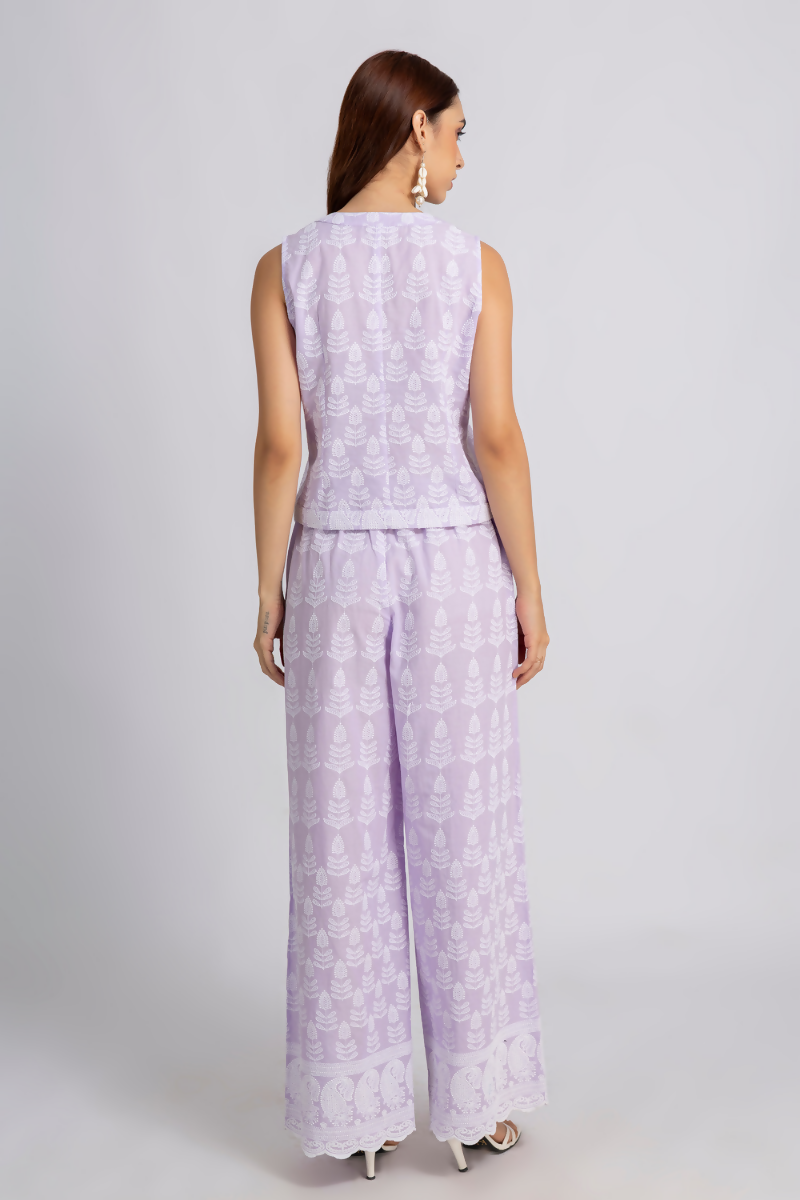 Lavender Embroidered Coord Set