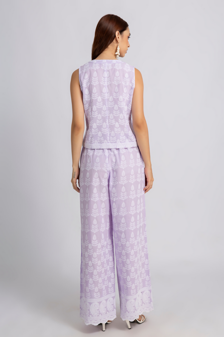 Lavender Embroidered Coord Set