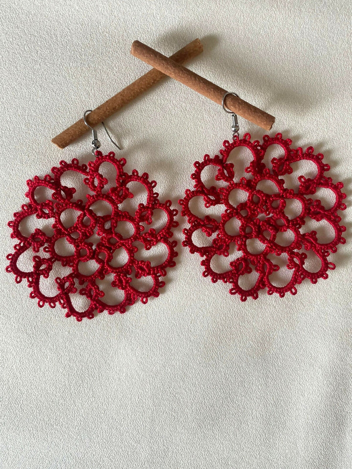 Crimson Burst Earrings