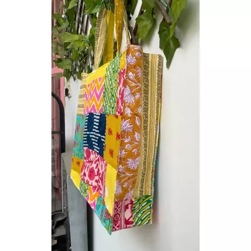 Multicolor Patchwork Tote Bag