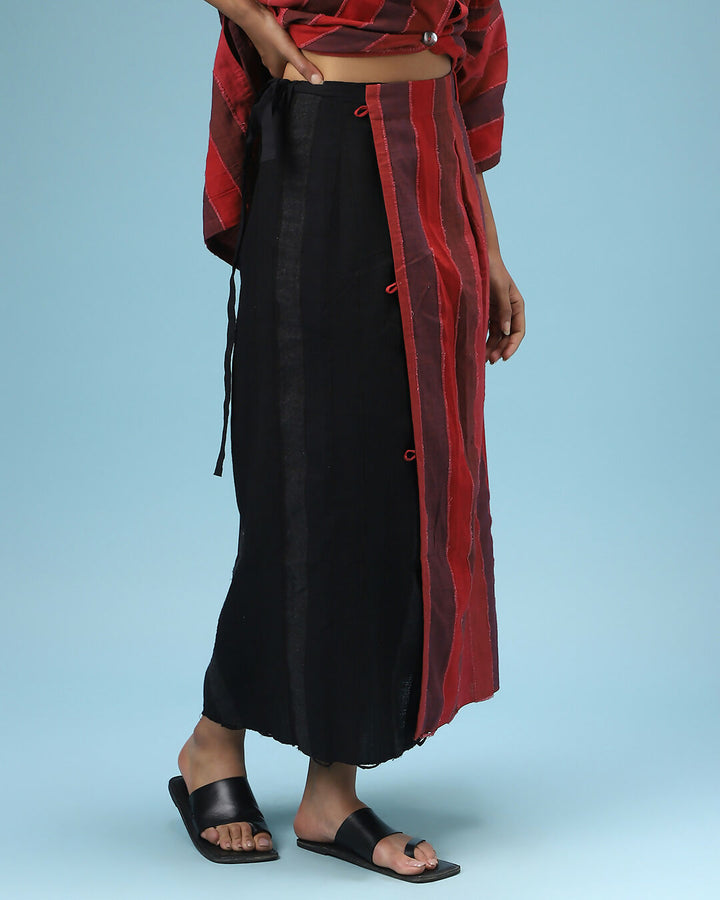 Deconstructed Sari In Black