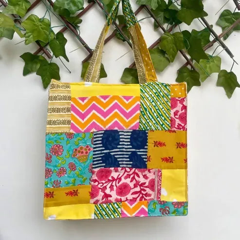 Multicolor Patchwork Tote Bag