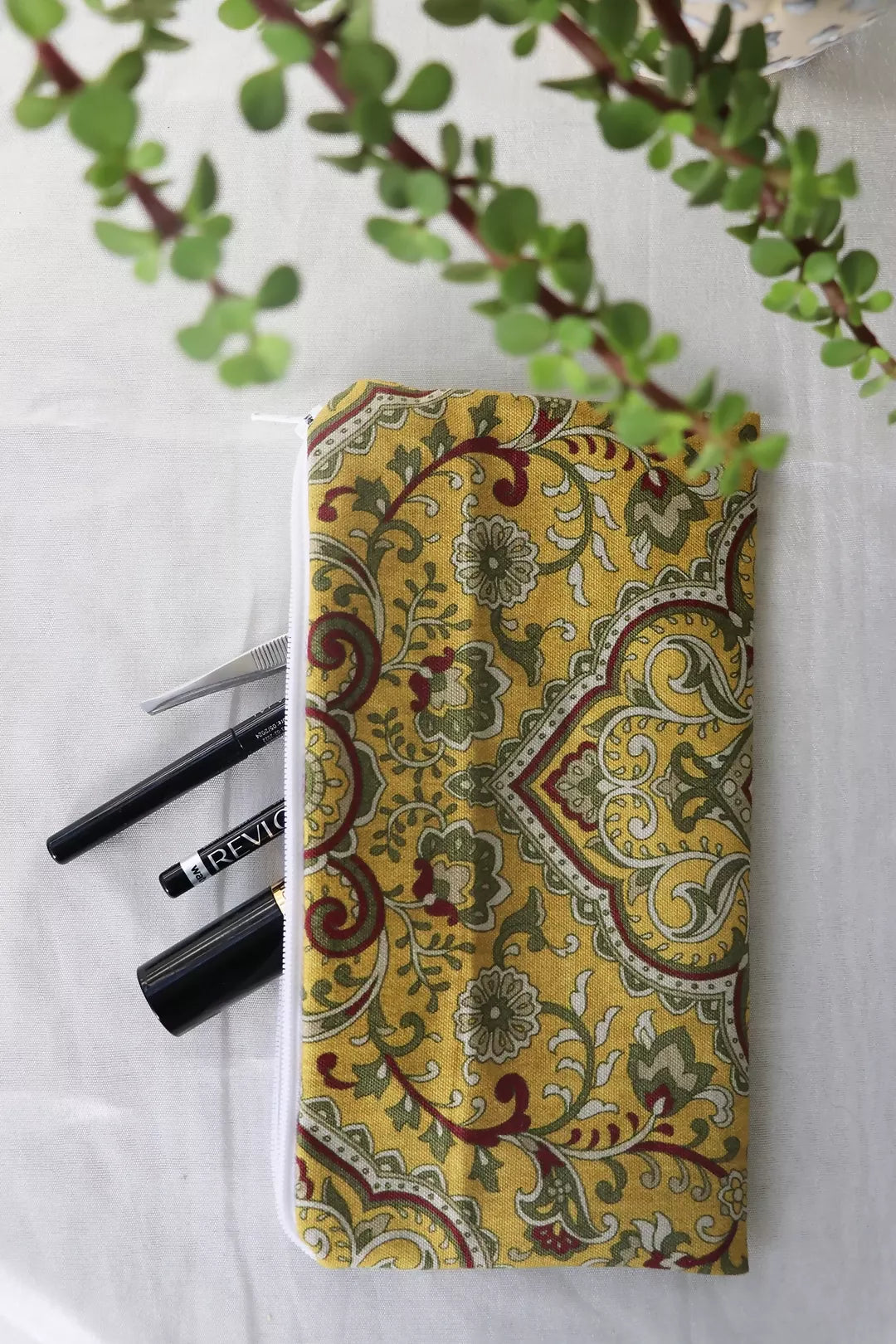 Yellow Printed Multipurpose Pouch