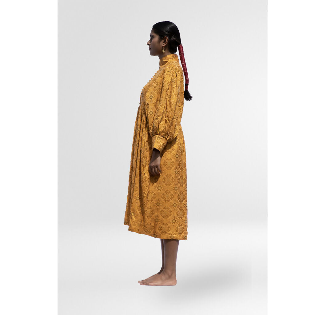 Yellow Beryl Crew Neck Dress