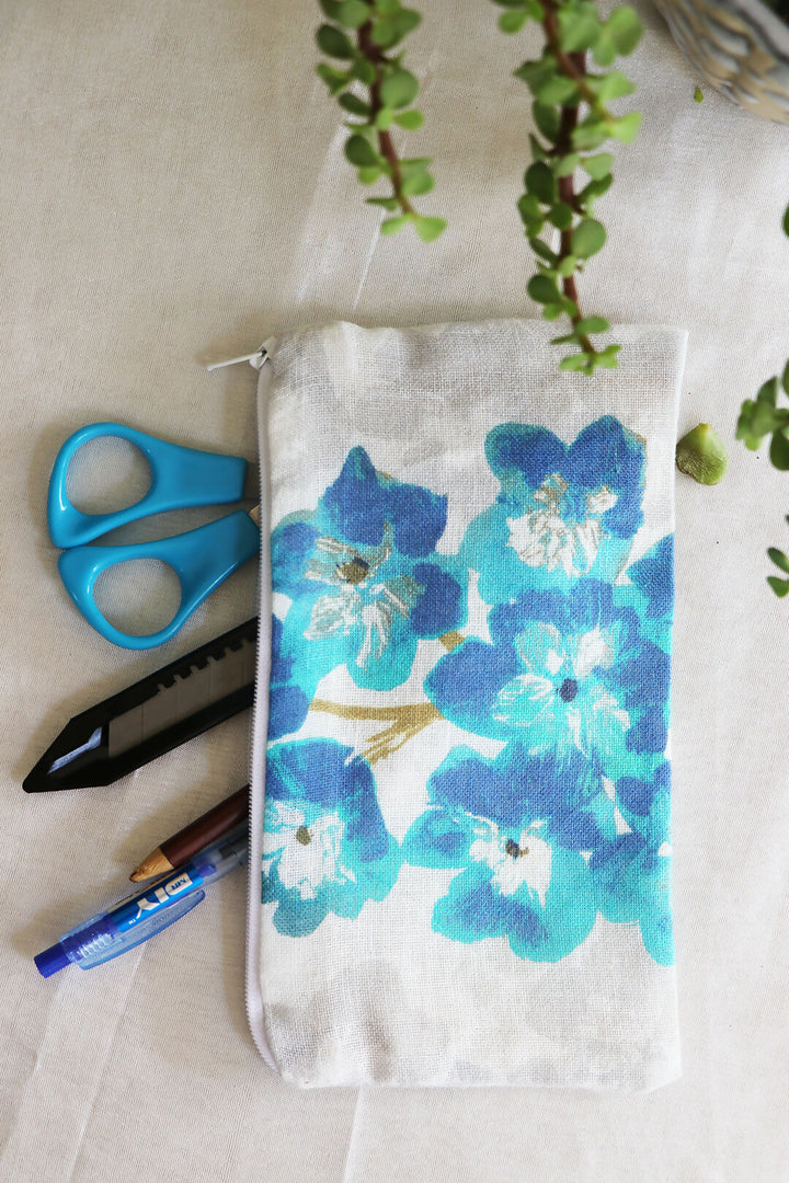 Beautiful Blue Printed Multipurpose Pouch