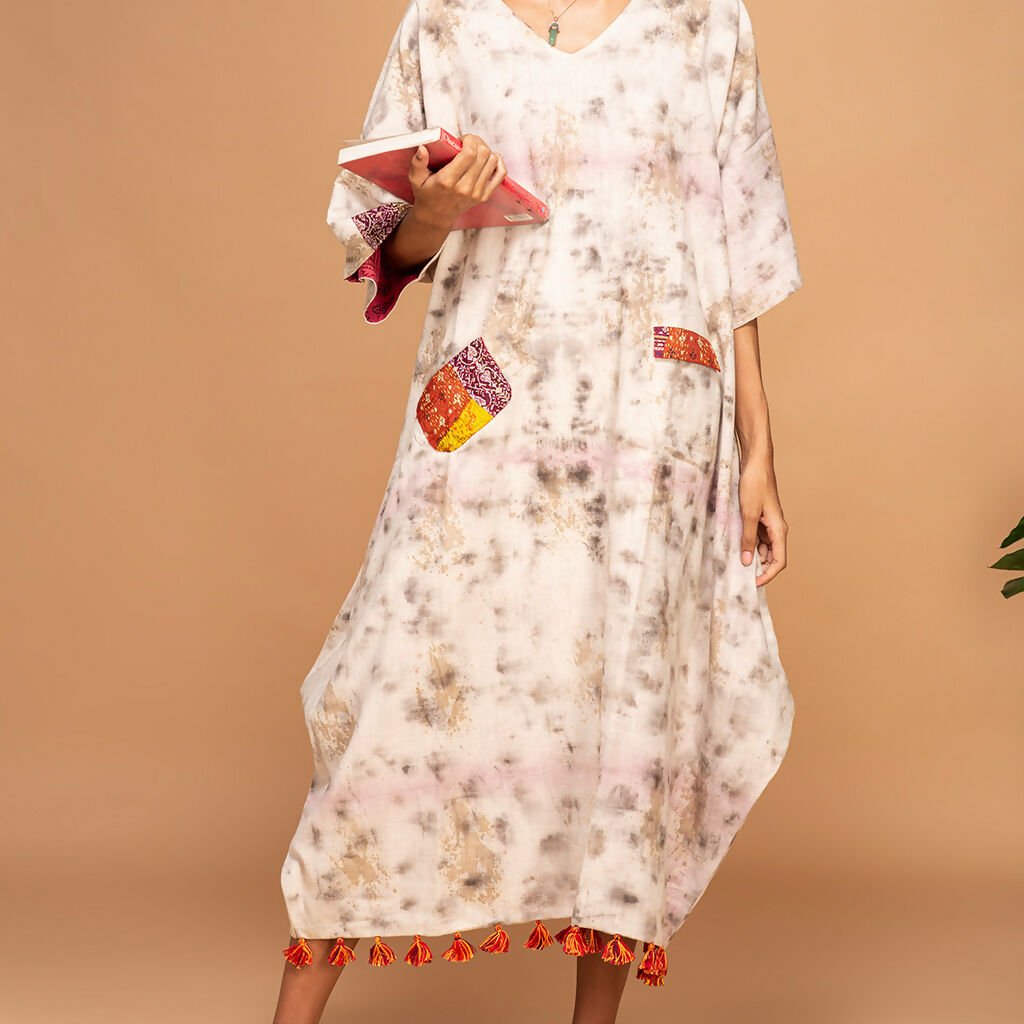 Surmai Gulabi Cotton Cowl Dress