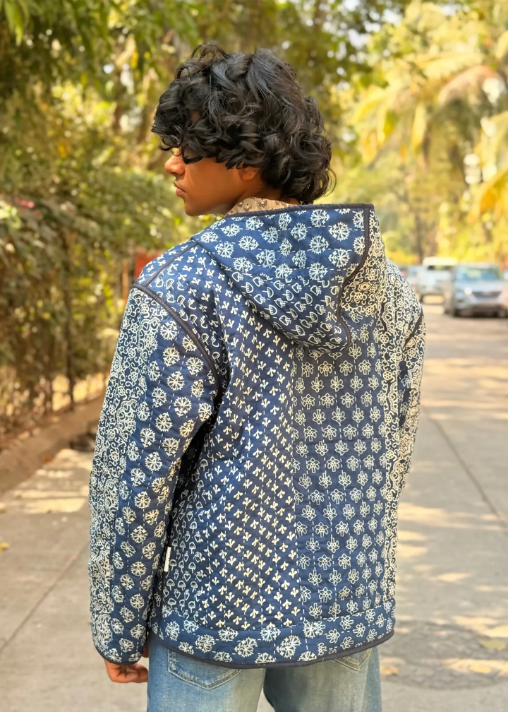 Vayu Reversible Hooded Jacket (Quilted) - Gulshan