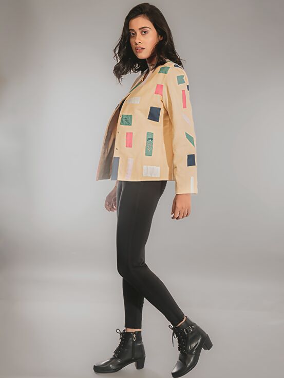 Patch Jacket - Beige