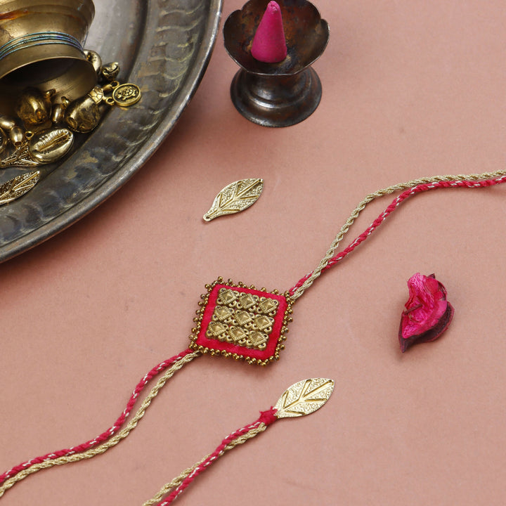 Magestic Square Handcrafted Rakhi - Set of 3