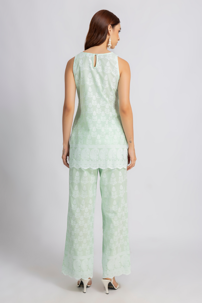 Sage Green Embroidered coord set