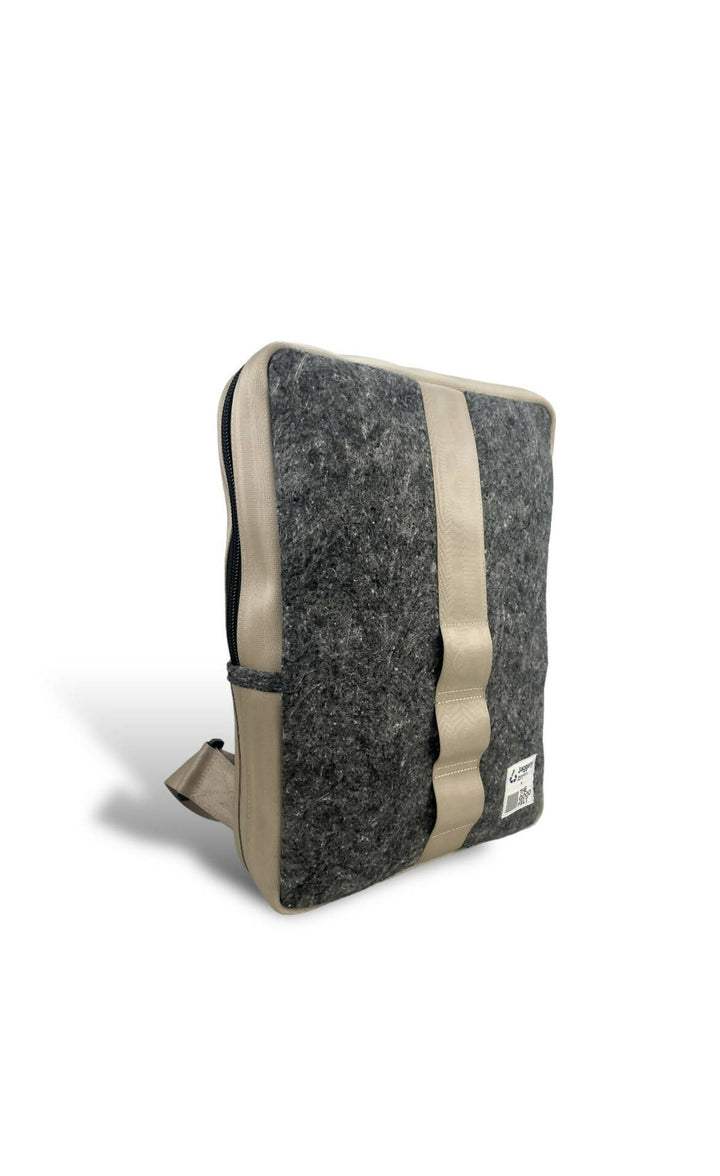 Grey Felt & Beige Backpack