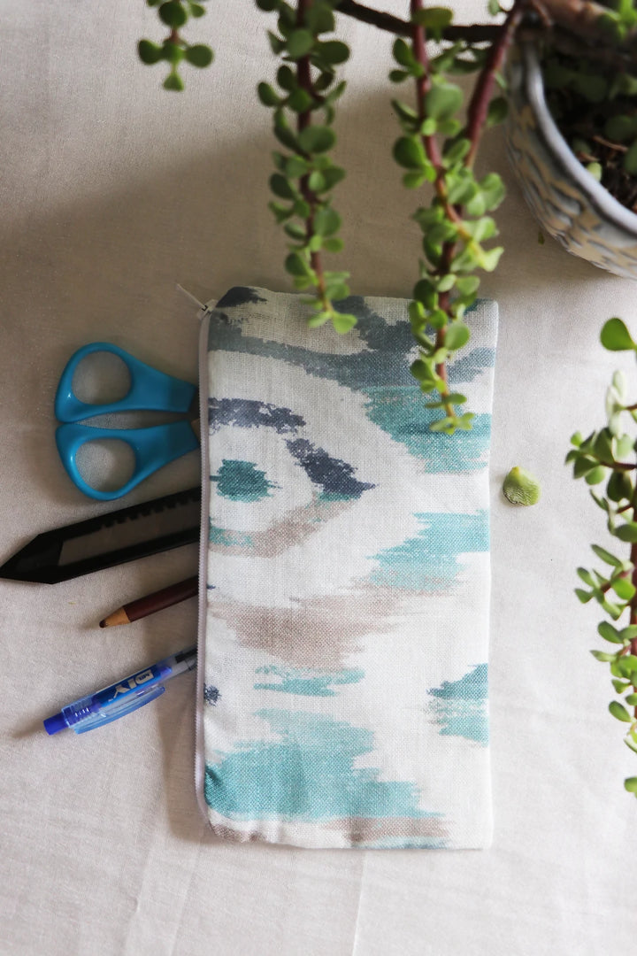 Blue Printed Multipurpose Pouch