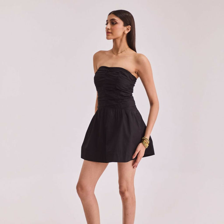 Black Strapless Short Dress