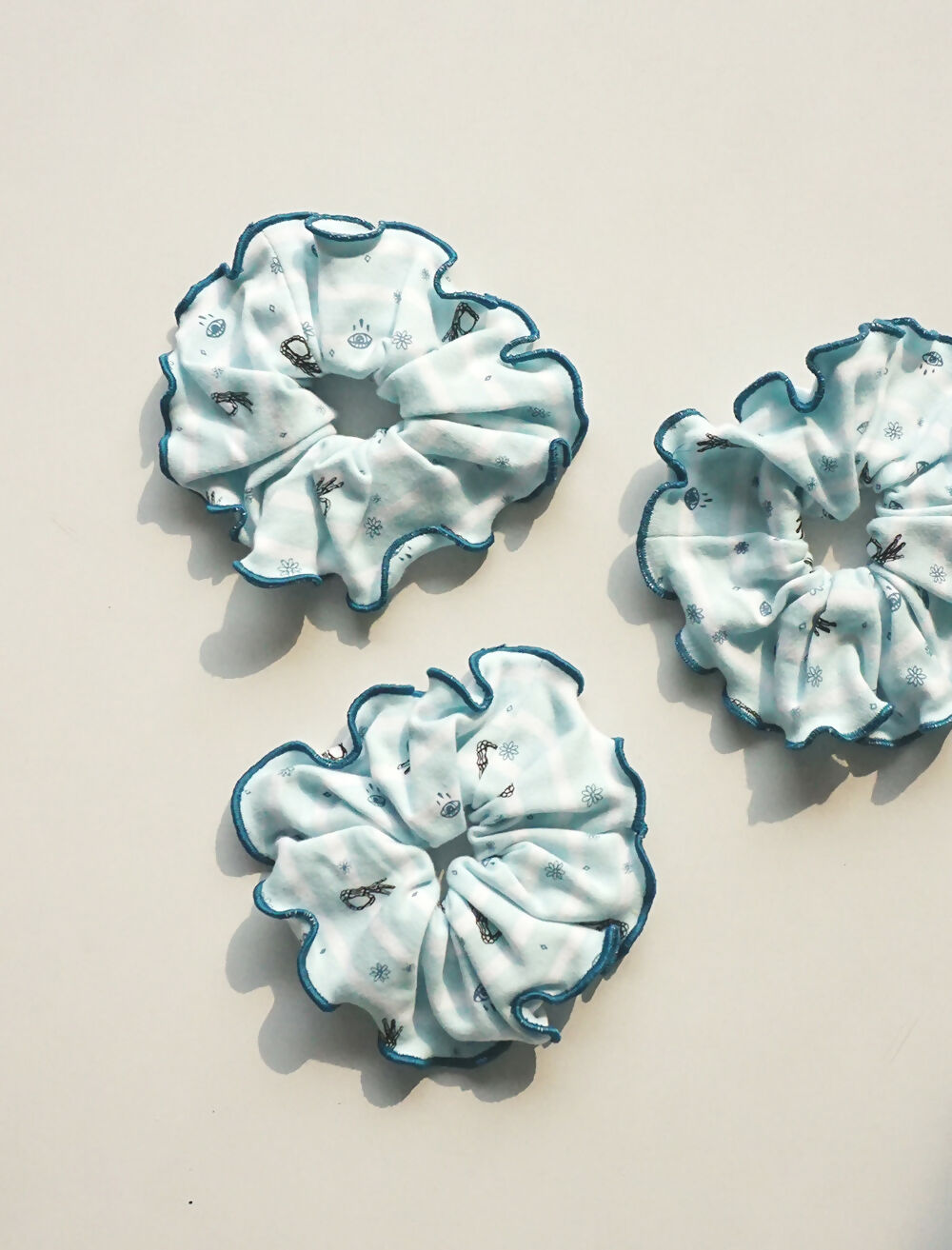 Blue Skele Organic Cotton Scrunchie