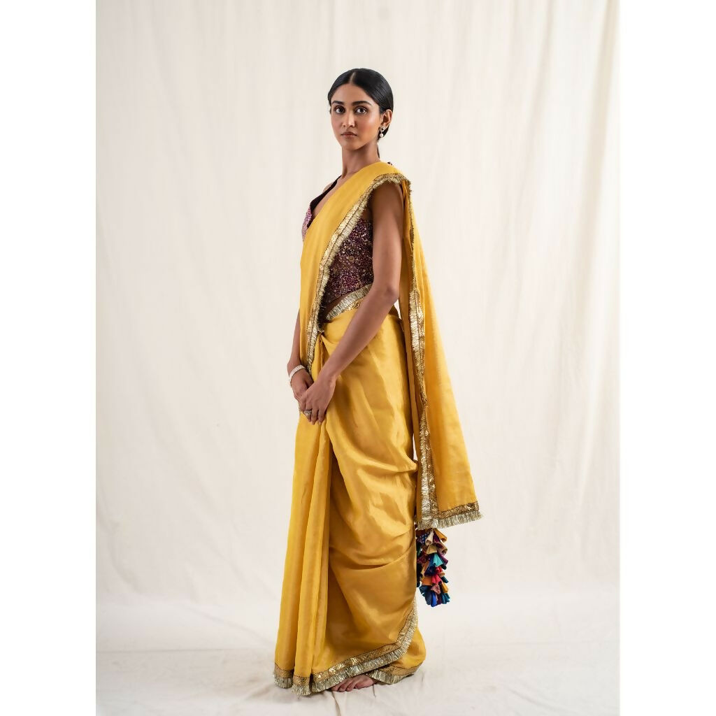 Janpath Yellow - Saree