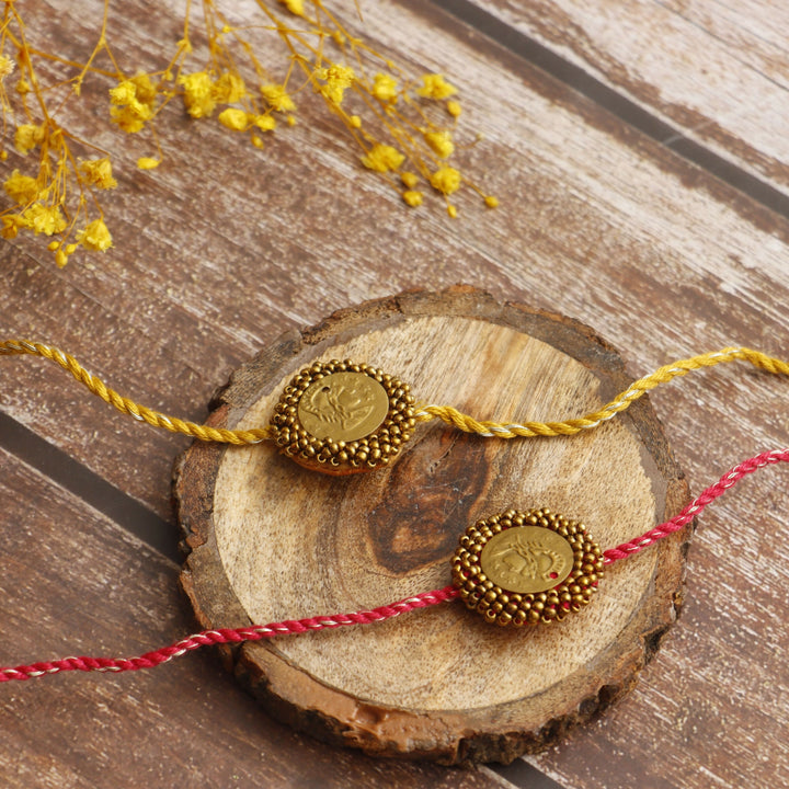 Multicolour Auric Charm Handcrafted Rakhi - Set of 2