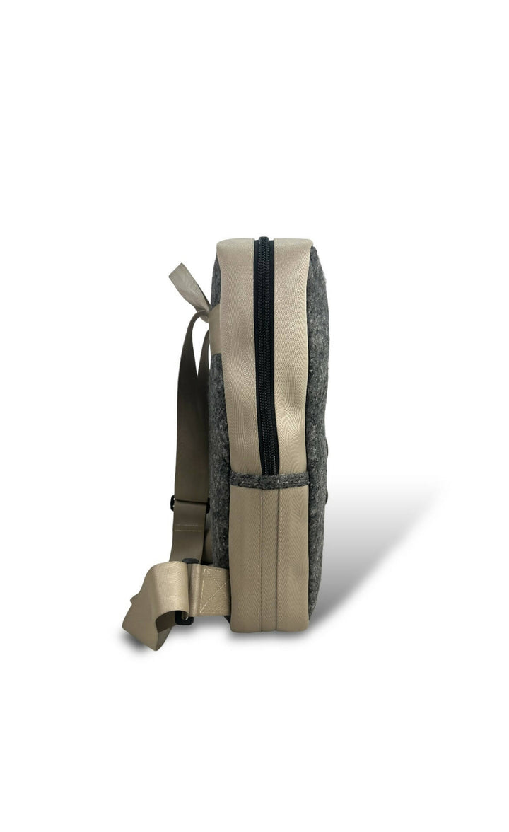 Grey Felt & Beige Backpack