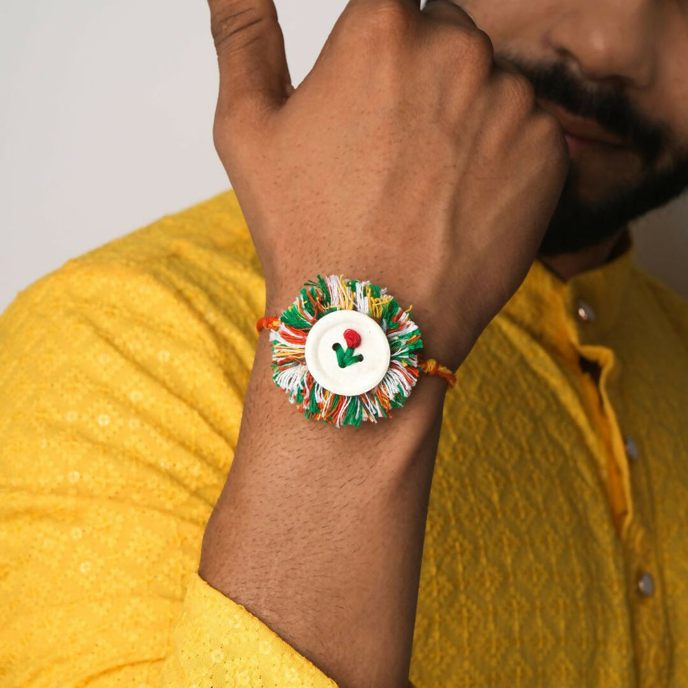 Tricolor Bloom Handmade Plantable Rakhi
