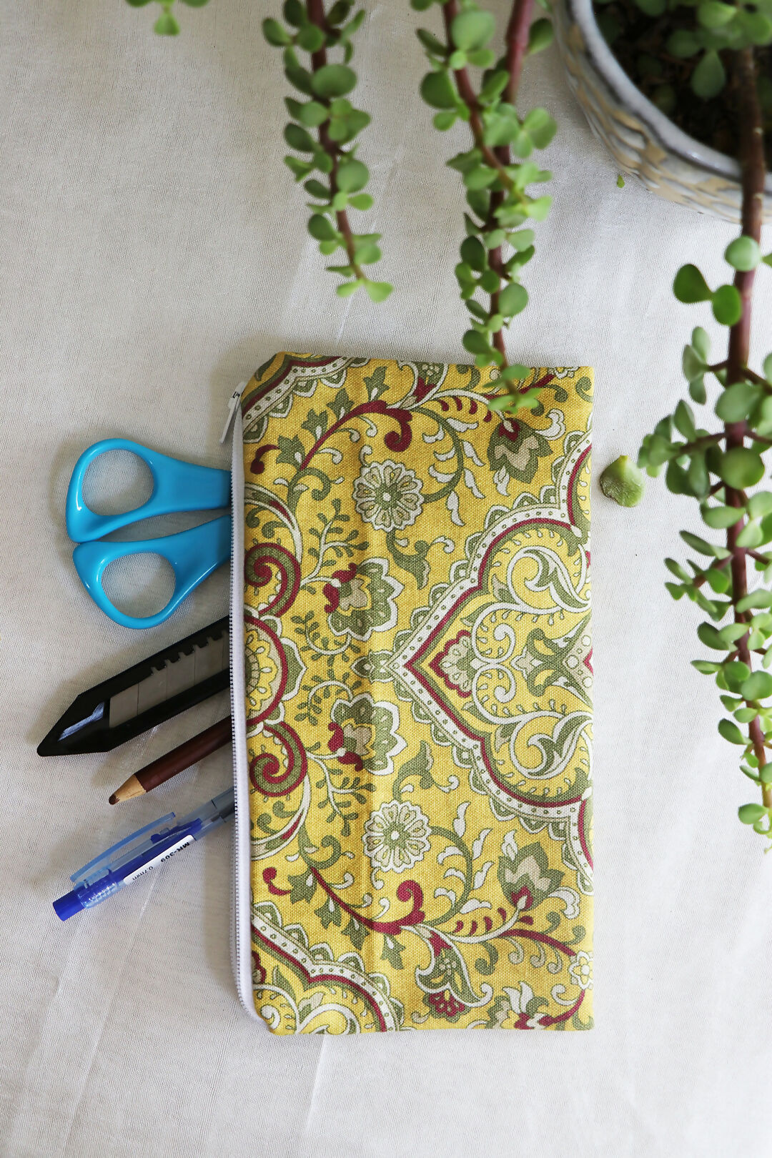 Yellow Printed Multipurpose Pouch