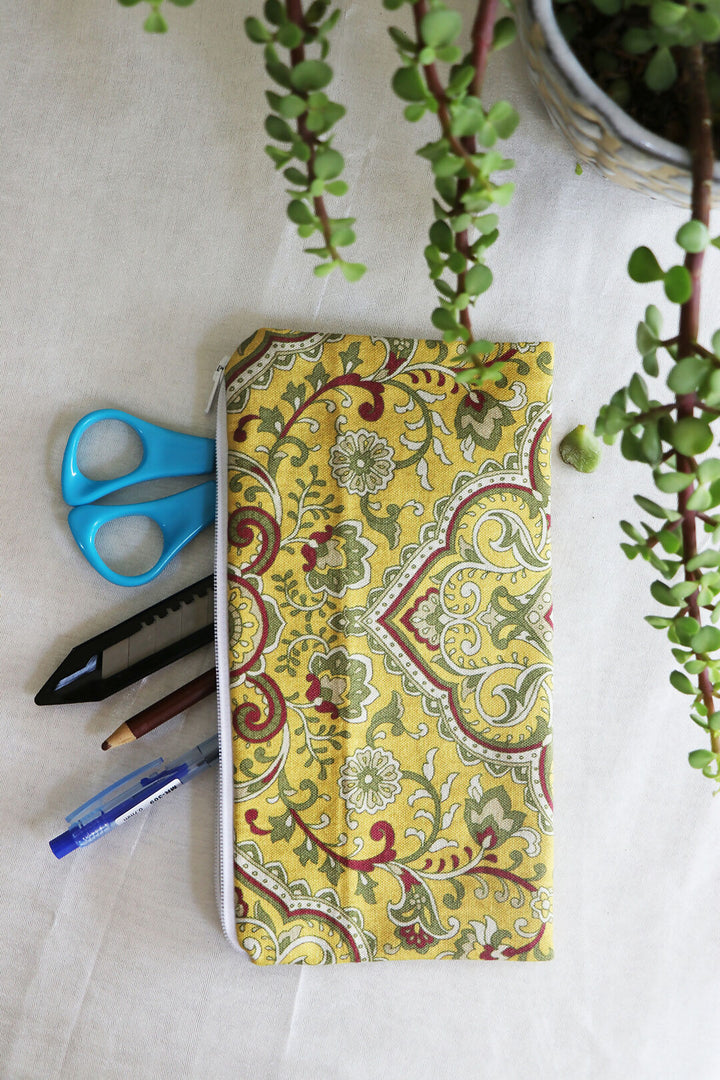 Yellow Printed Multipurpose Pouch