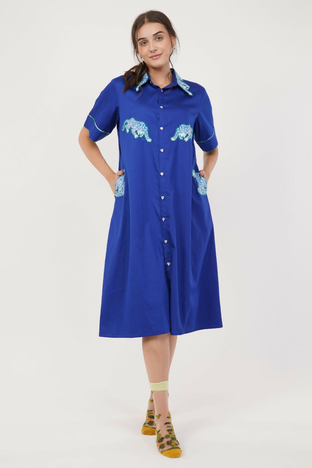 Blue Rawrr Shirt Dress
