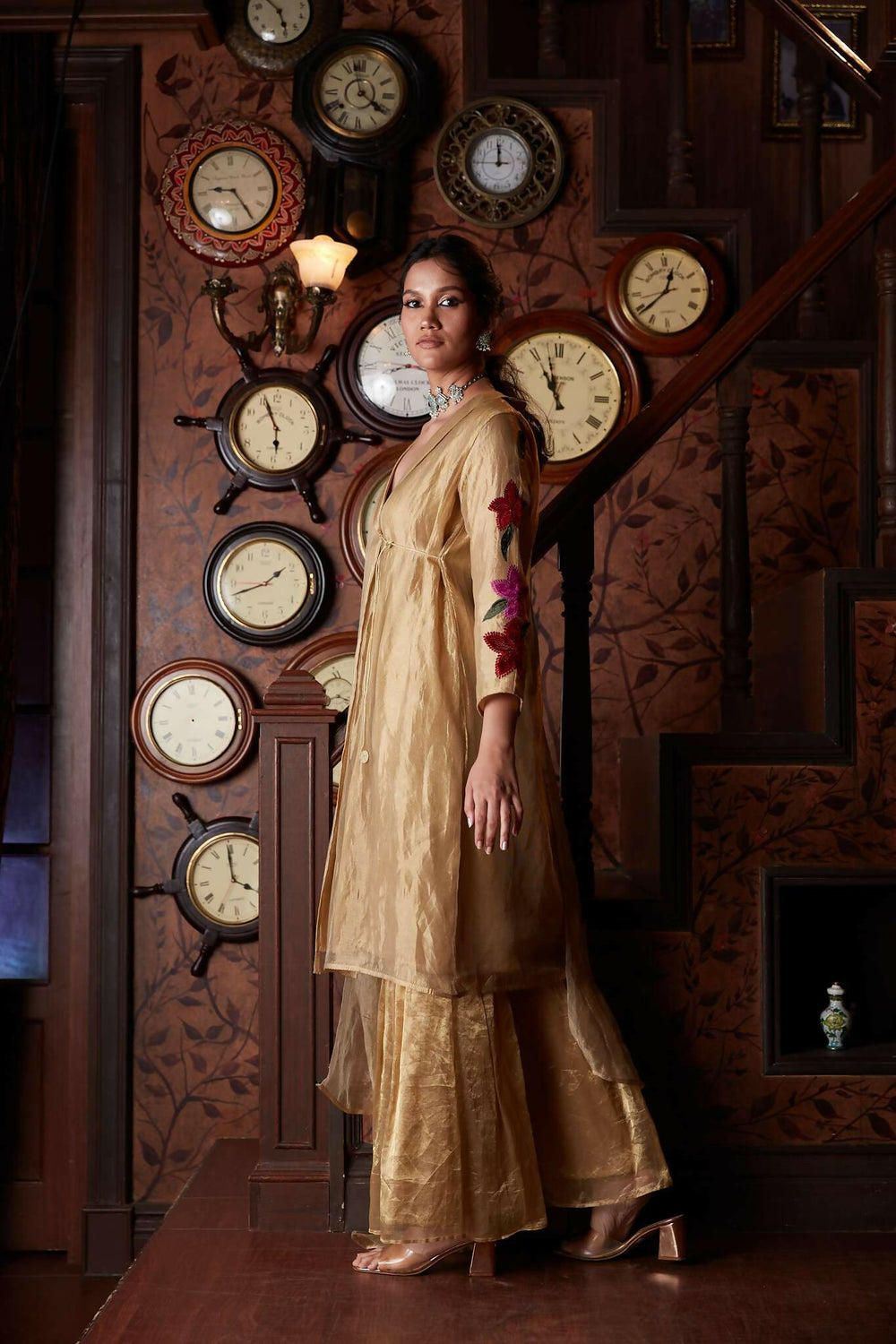 Dull Gold Maliha Kurta Set