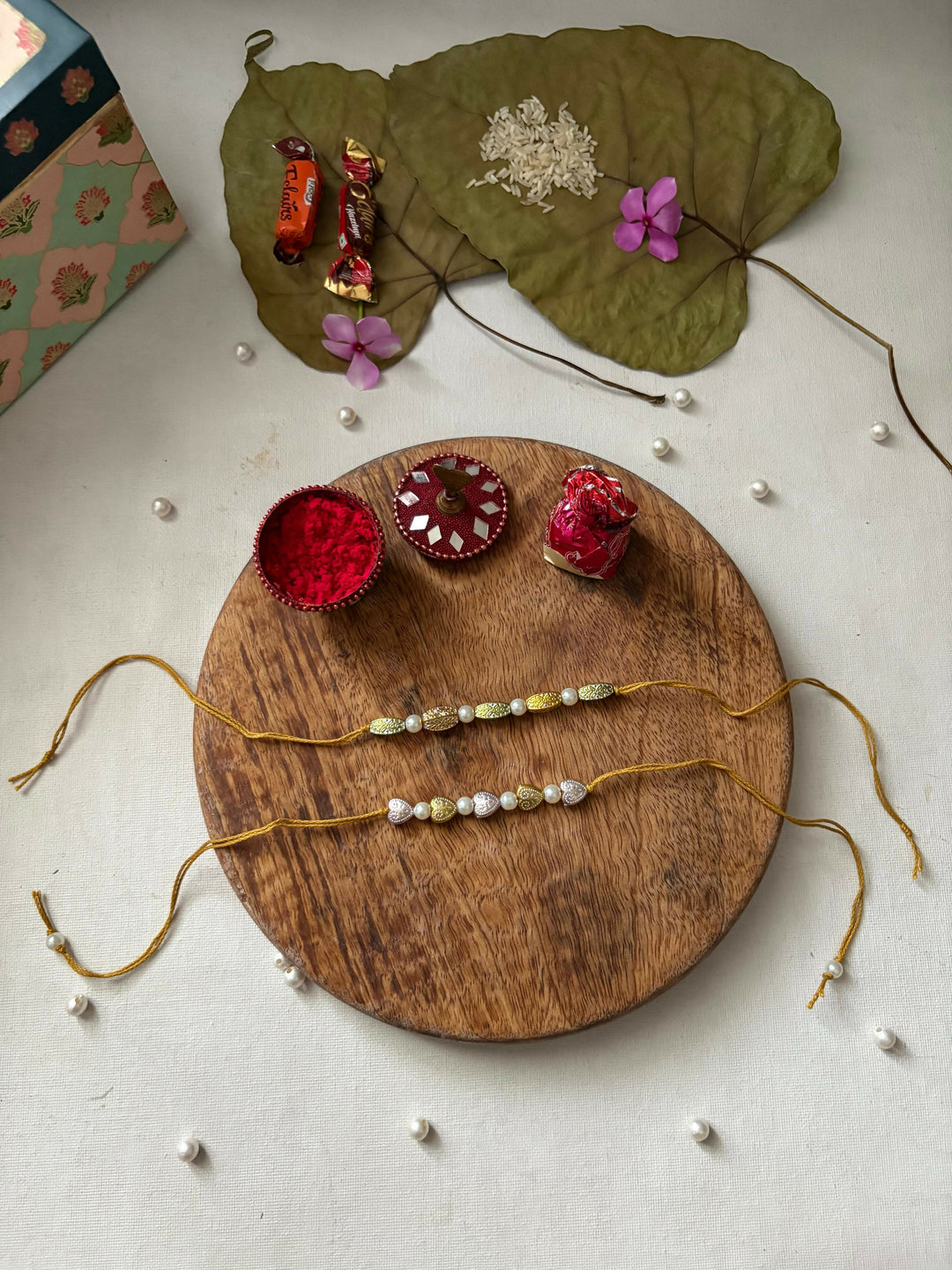 Yellow & Green Dilmil Rakhi - Set of 2