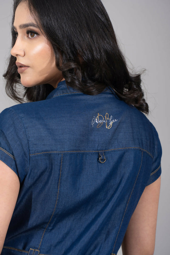 Indigo Denim Shirt Dress