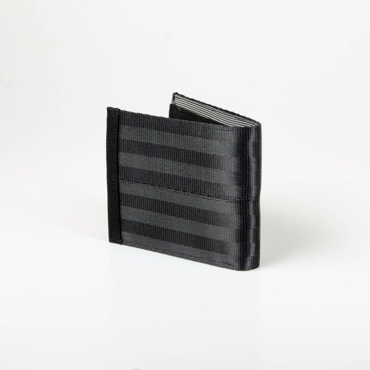 Noir Wallet in Black Rescued Car Belts