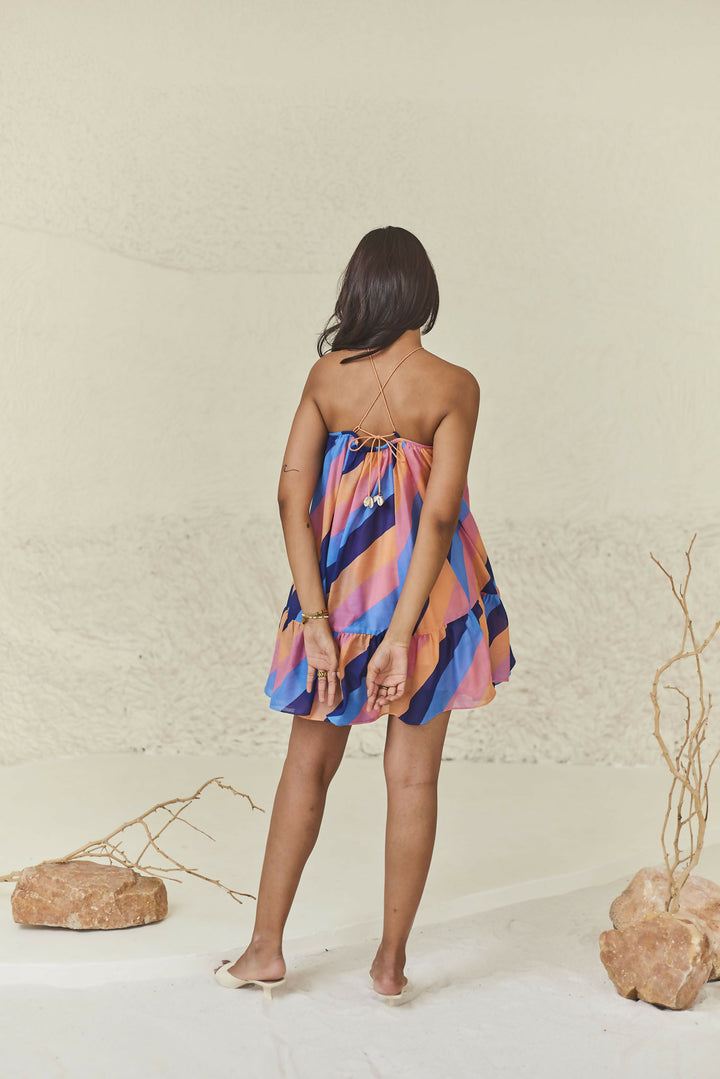 Cotton Printed Halter Dress
