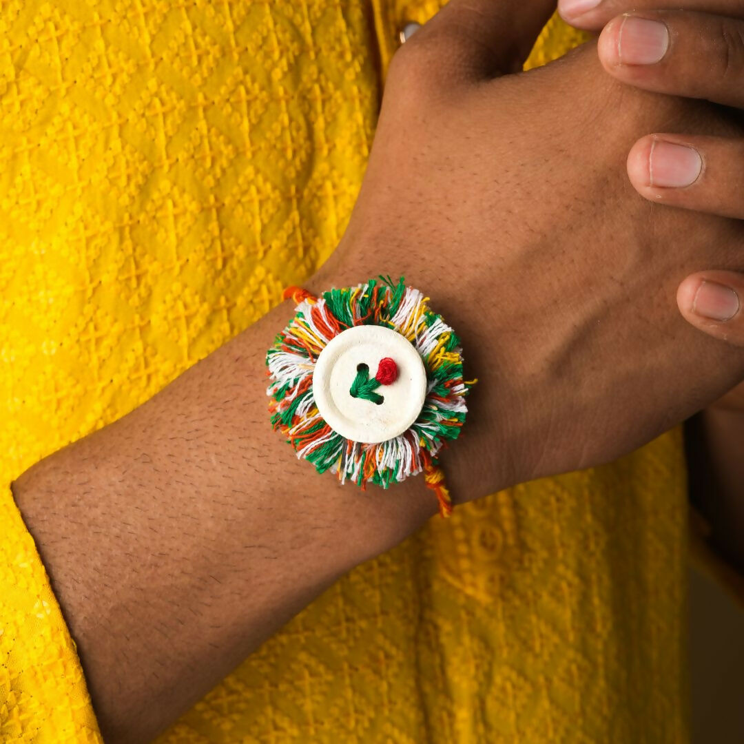 Tricolor Bloom Handmade Plantable Rakhi