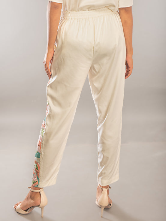 Patchwork Trousers - White