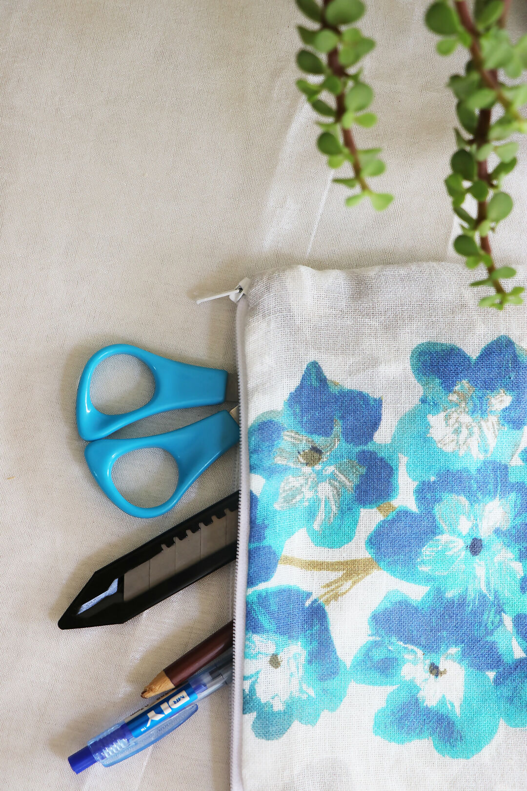 Beautiful Blue Printed Multipurpose Pouch