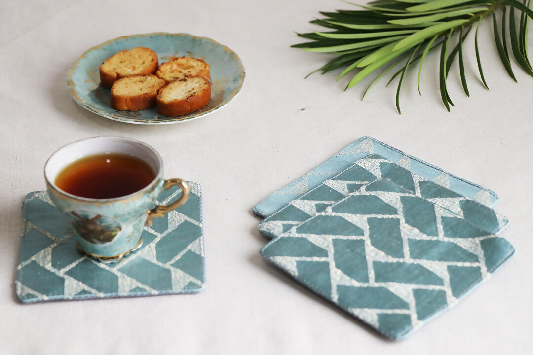 Teal Blue Coaster Set Of 4