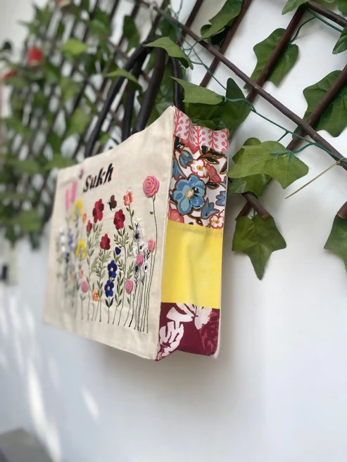 Floral Cascade Box Tote Bag