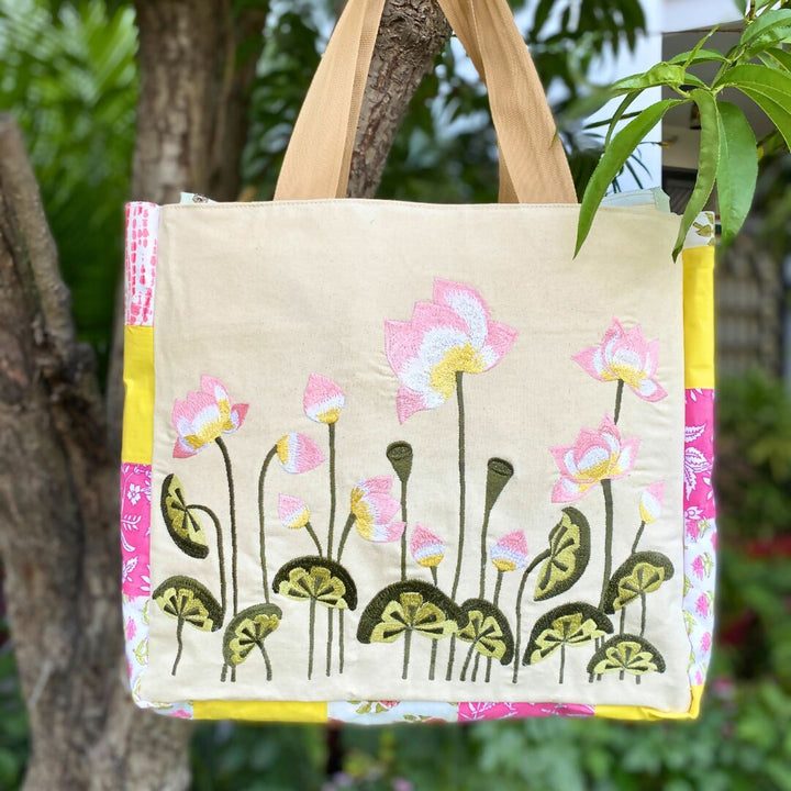 Customisable Lotus Tote Bag