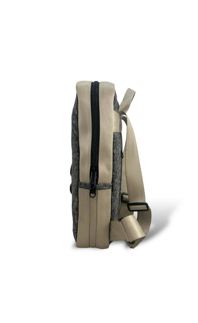 Grey Felt & Beige Backpack
