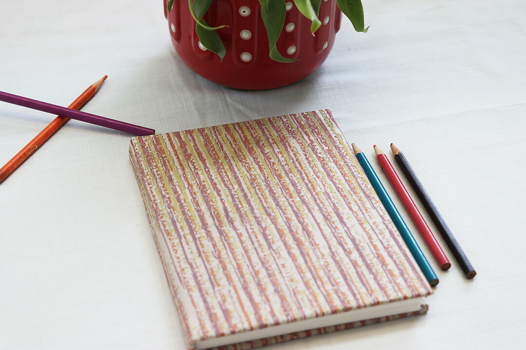 Purple & Orange Stripes Notebook