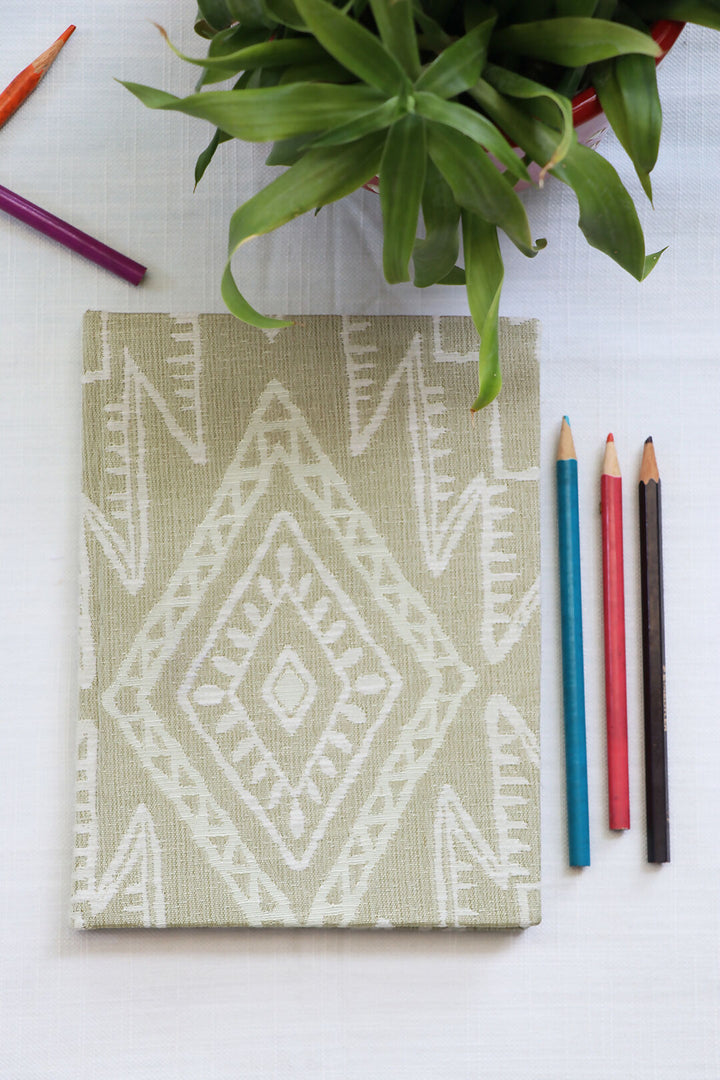 White Rhombus Printed Notebook