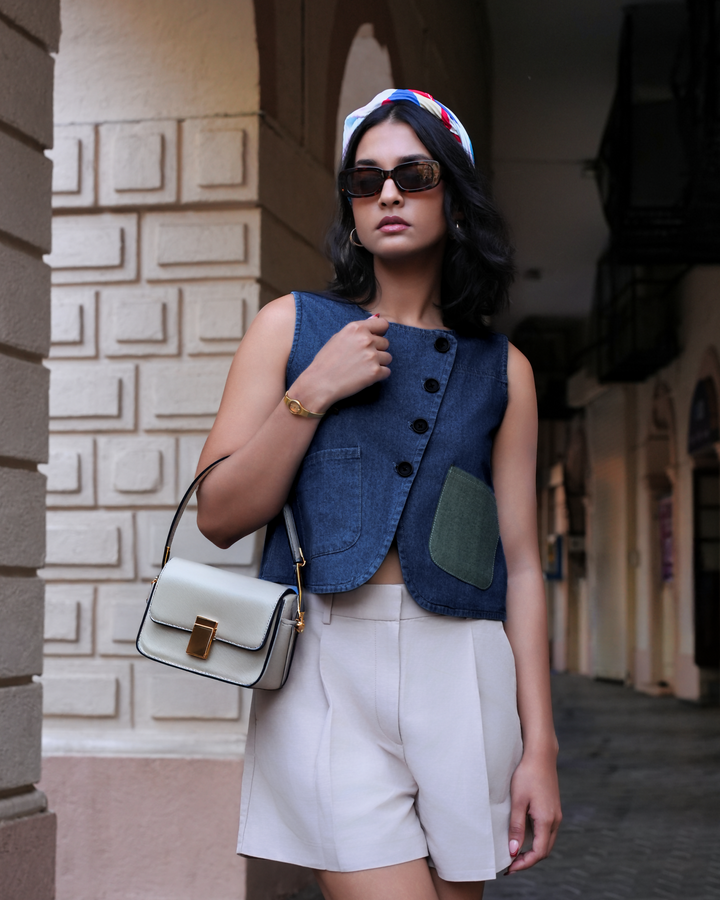 Dark Indigo Short Top X Waist Coat