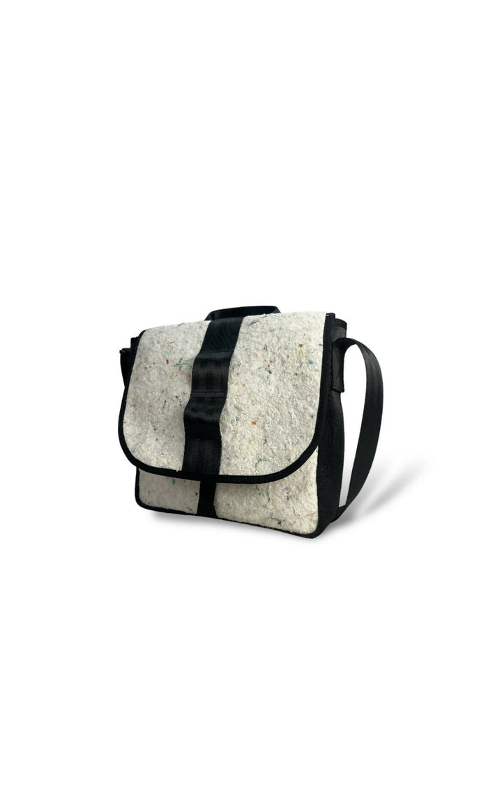 White Felt & Black Satchel