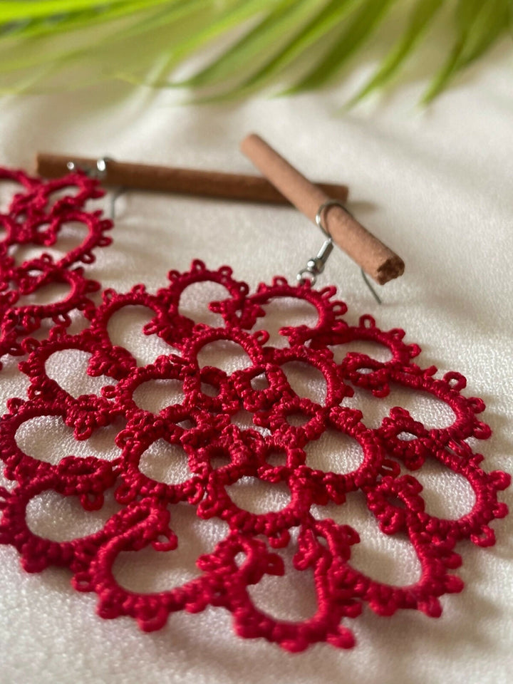 Crimson Burst Earrings