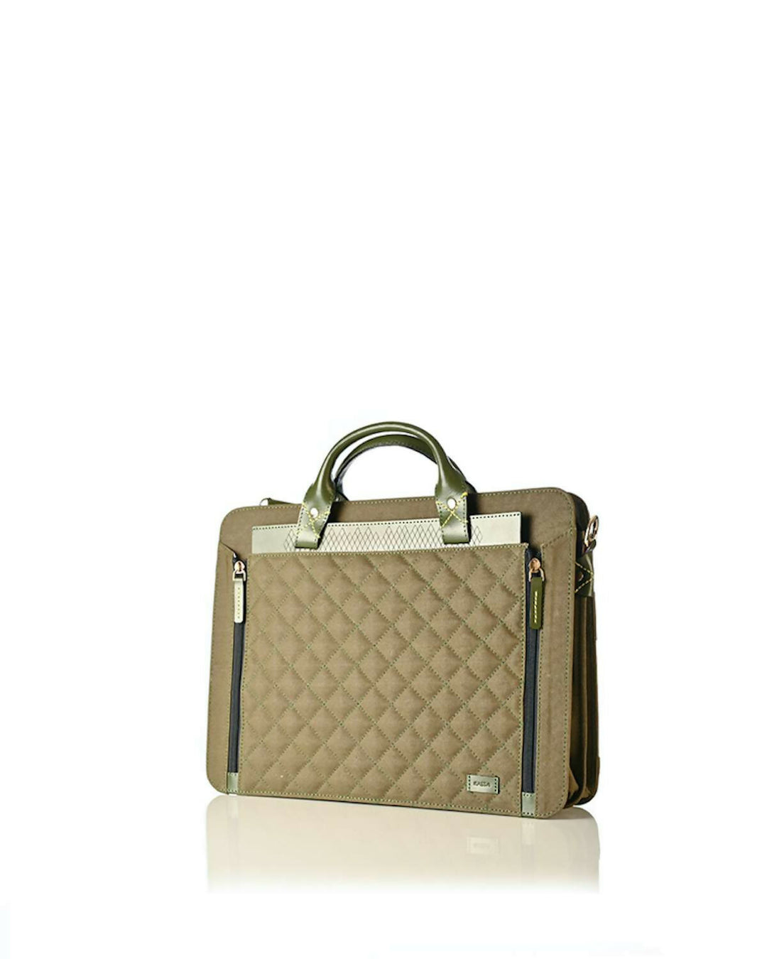 Ecru Criss Cross Laptop Bag
