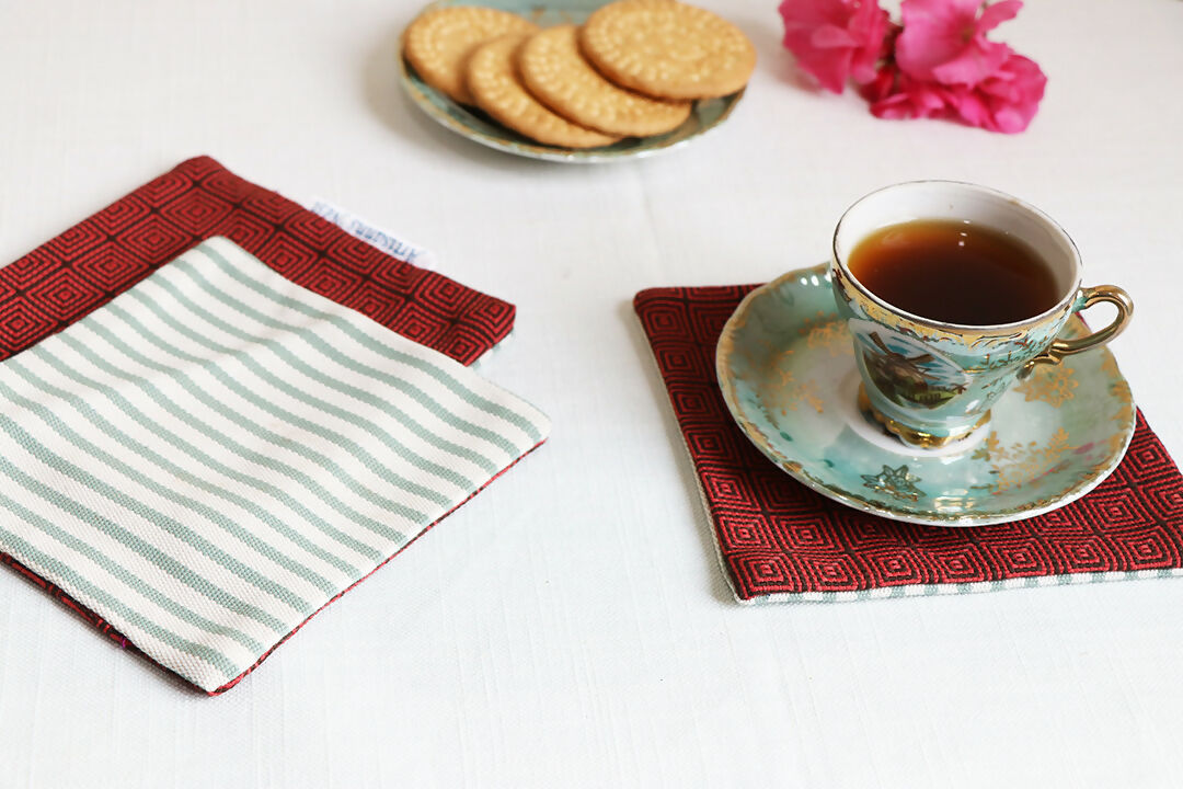 Alternative Coasters Dual-Sided Coaster Set Of 3 | Upcycled Coasters – REFASH