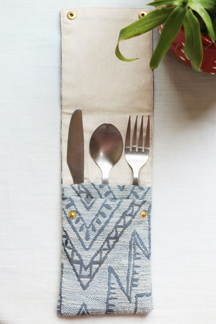 Blue Printed Cutlery Case