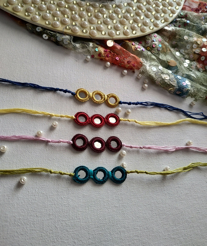 Crochet Mirror Rakhi - Set Of 4