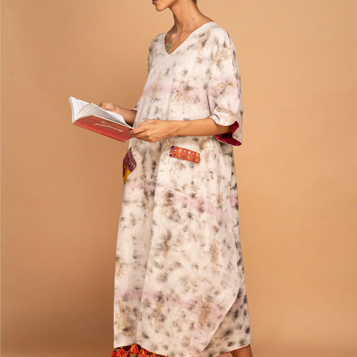 Surmai Gulabi Cotton Cowl Dress