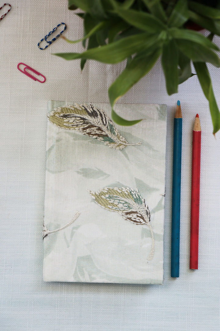 Green Feathers Mini Notebook