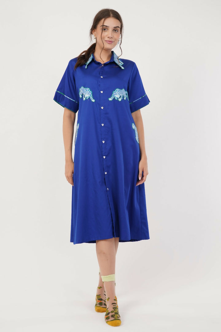 Blue Rawrr Shirt Dress
